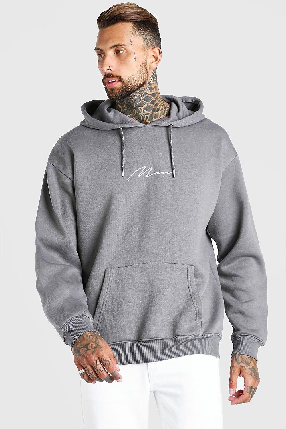 Grey discount boohooman hoodie